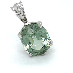 Mint Green Tourmaline 6.85ct Solid 18K Pendant